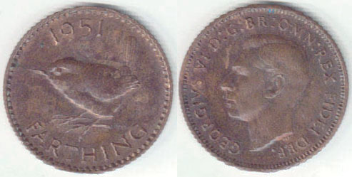 1951 Great Britain Farthing (EF) A008046